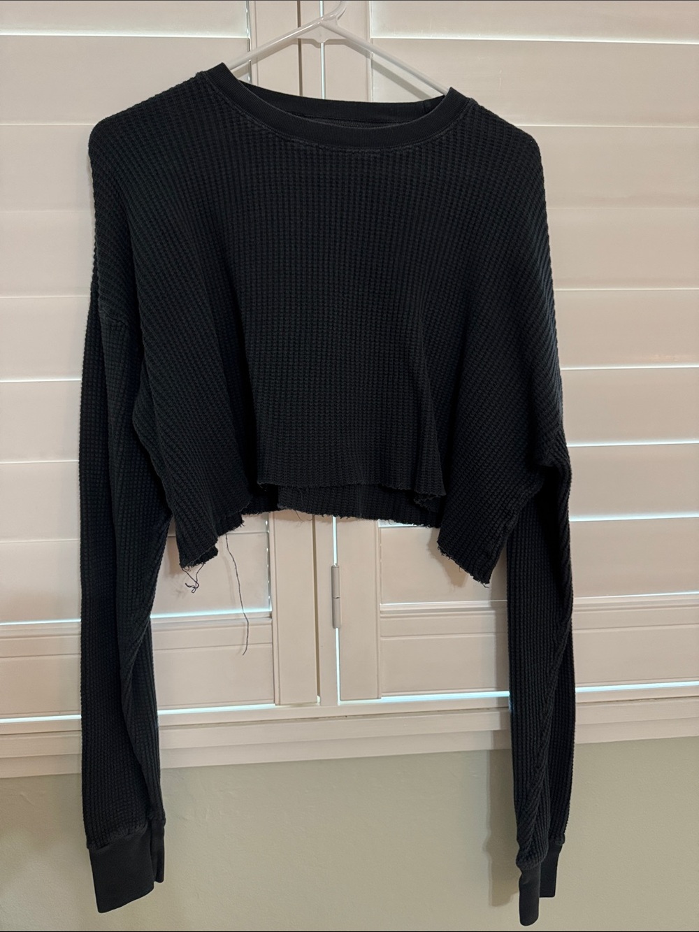 brandy melville cropped waffle longsleeve